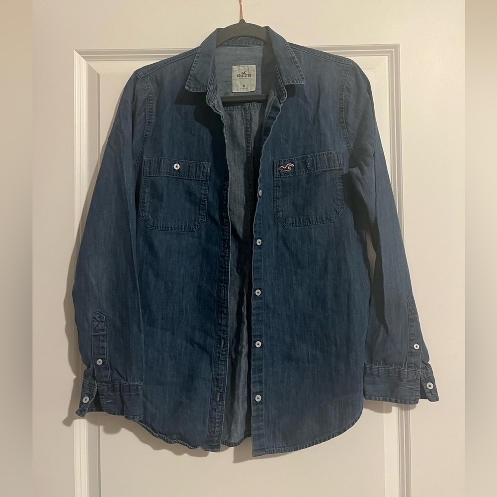 Hollister Denim Blue Button Down Shirt Classic Style